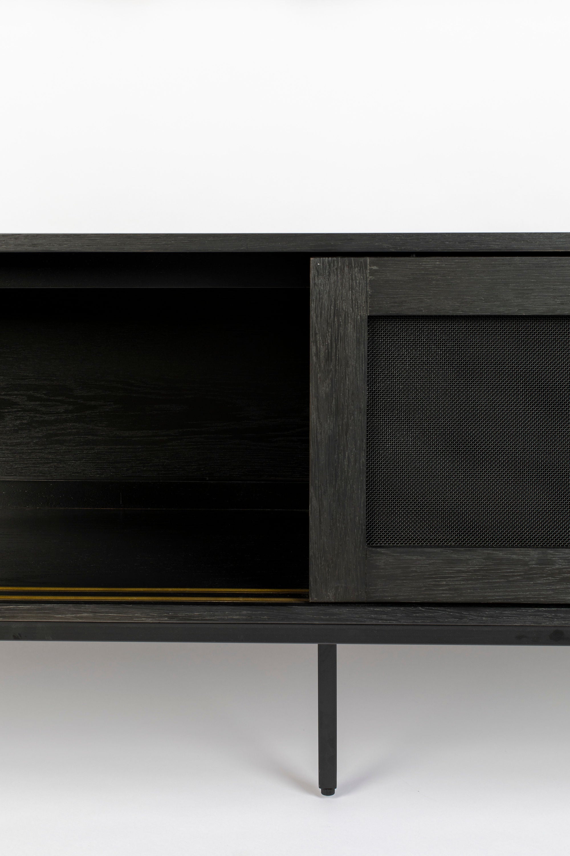 Zuiver Hardy Black Oak Wood Low Sideboard